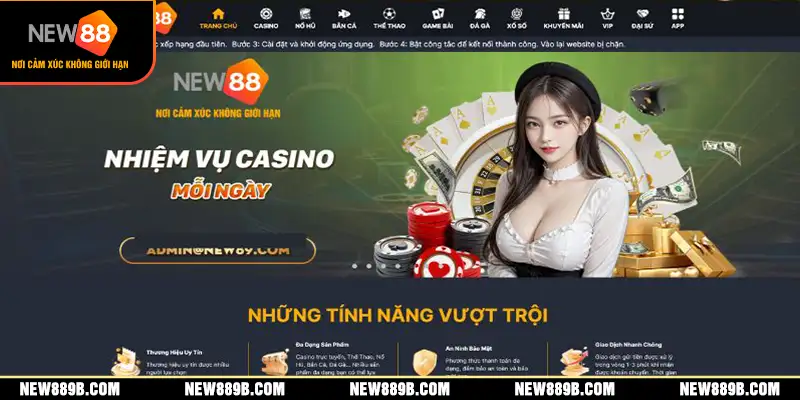 Truy cập trang chủ nạp tiền New88